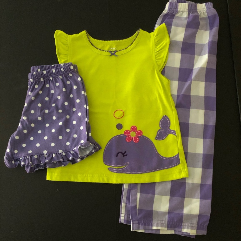Carters pajamas 4T girls whale sleepwear